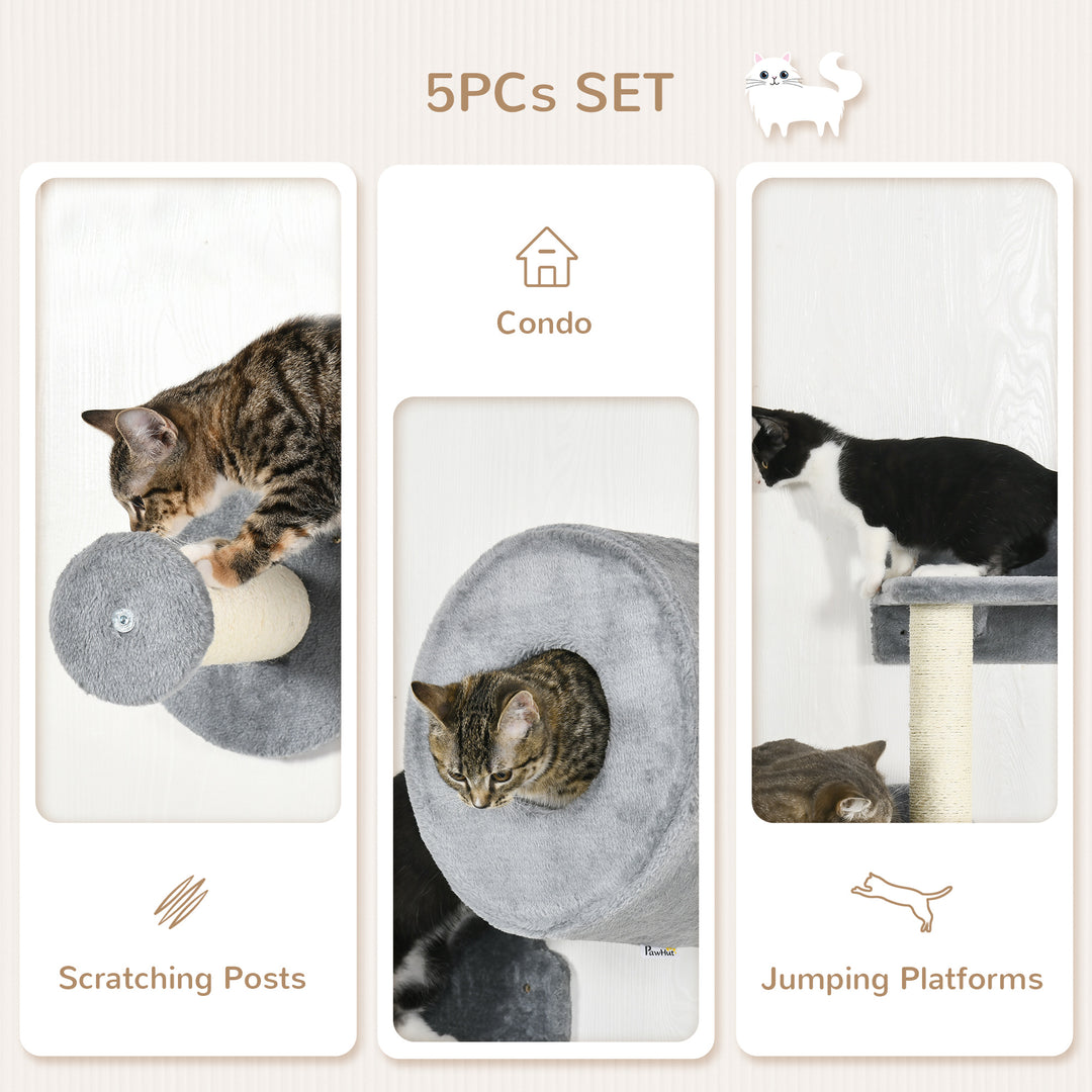 5Pcs Cat Wall Furniture with Perch