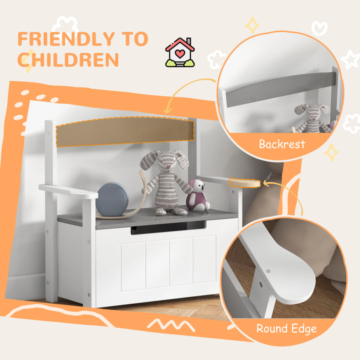 2-in-1 Toy Box for Kids with Lid for Bedroom