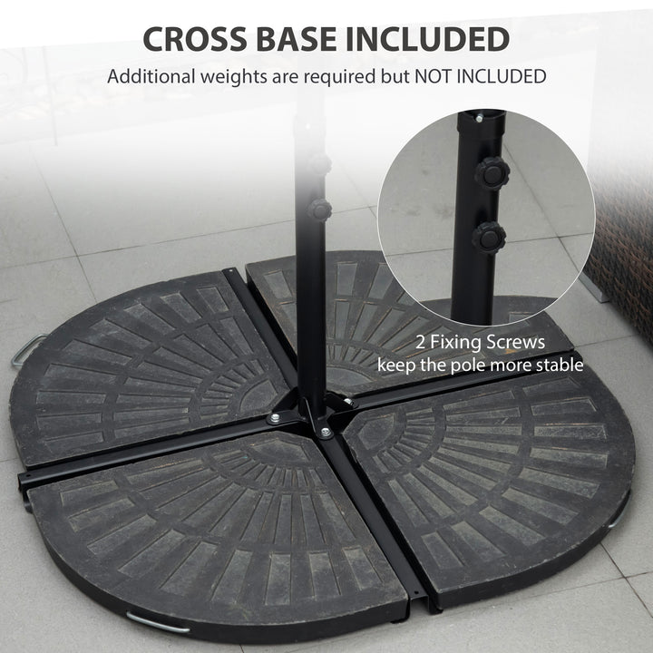 Waterproof Cantilever Garden Parasol with 360° Rotation