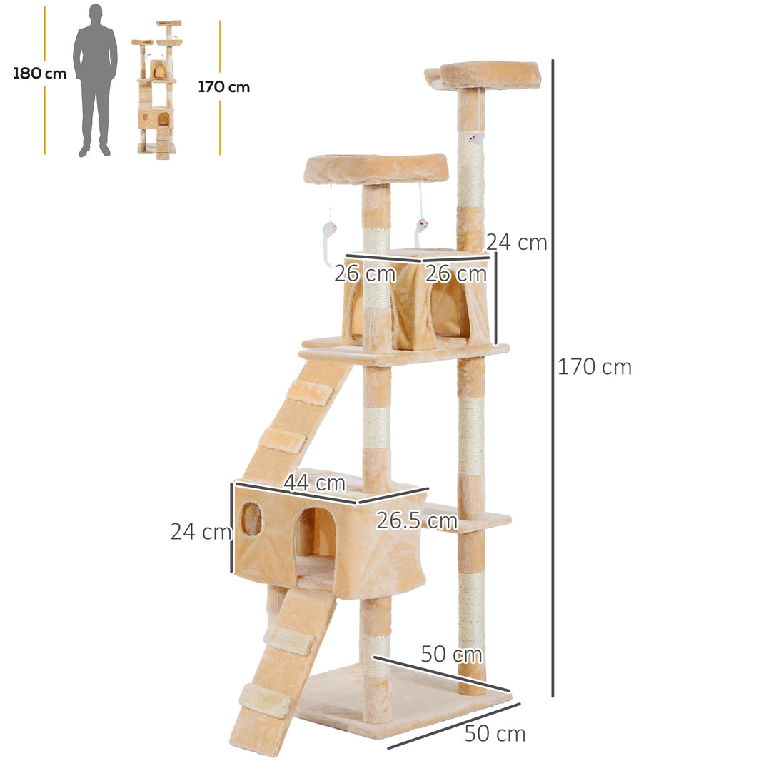 Deluxe Cat Tree with Sisal Scratching Posts & Toys