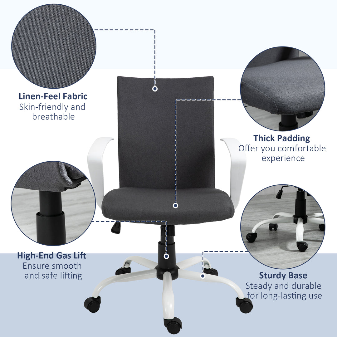 Vinsetto Computer Desk Chair, Dark Grey