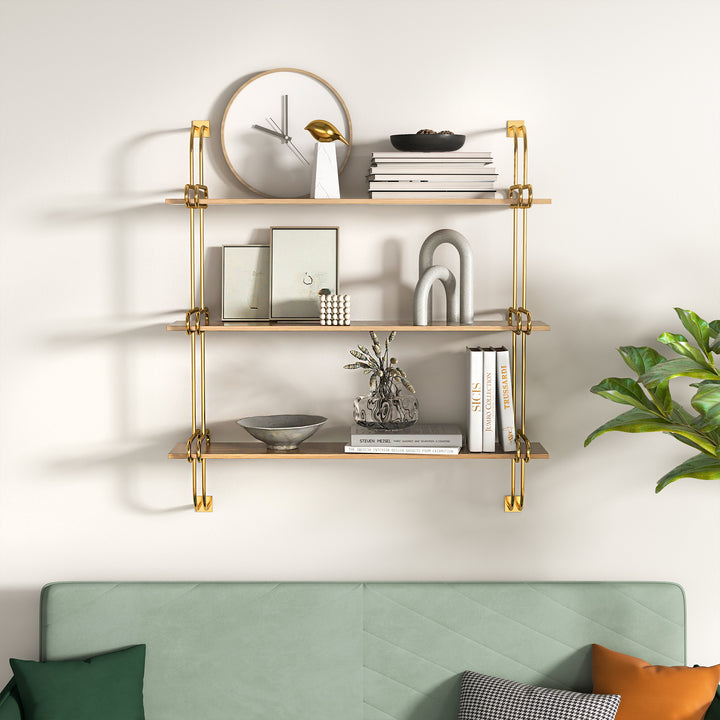 3-Tier Luxury Floating Shelves Wall Shelf in MDF Wall Mounted Shelves