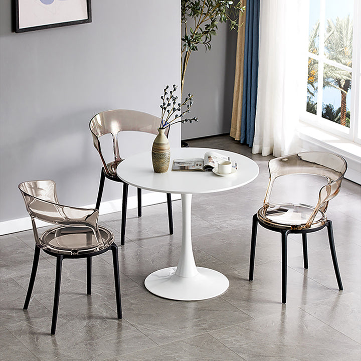 Modern Acrylic Dining Chair in Amber Dining Table Chairs with Arms