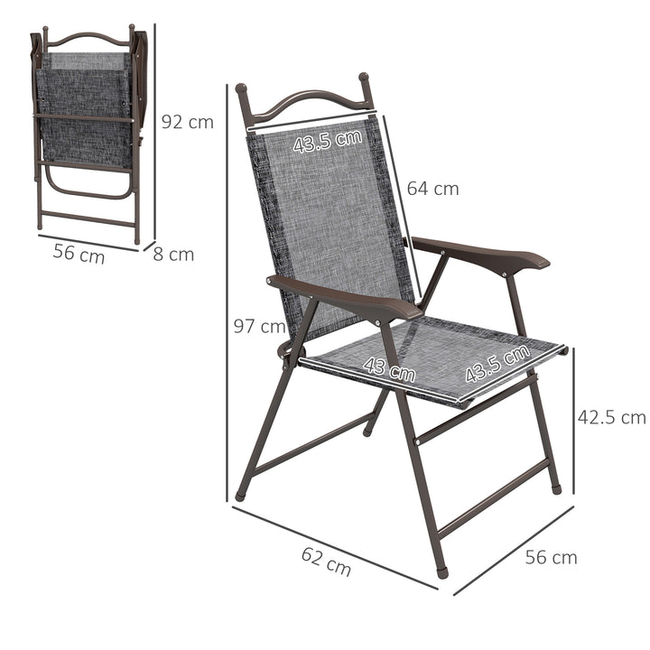 Portable Patio Perches: Folding Mesh Chairs with Armrests for Camping Comfort