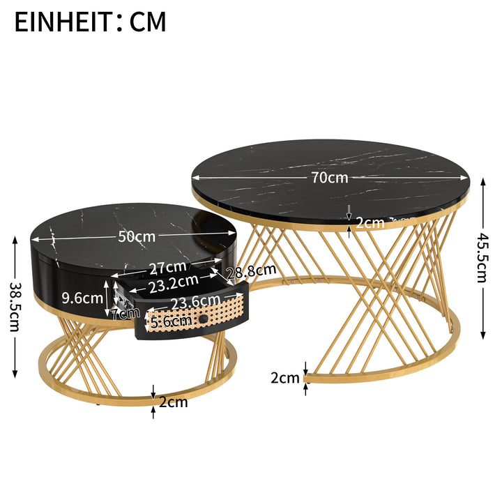 Wood Grain Coffee Table with Drawer & Storage