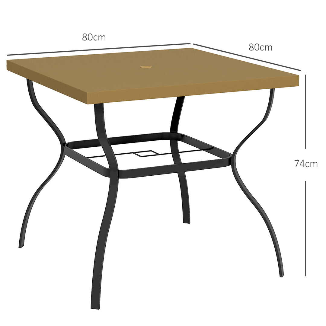 Dia. 80cm Square Garden Dining Table with Umbrella Hole