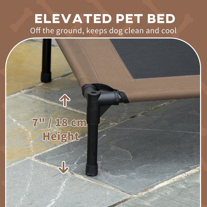 Elevated Canine Haven: Breathable Mesh Bed with UV-Shielding Canopy for Medium Pups