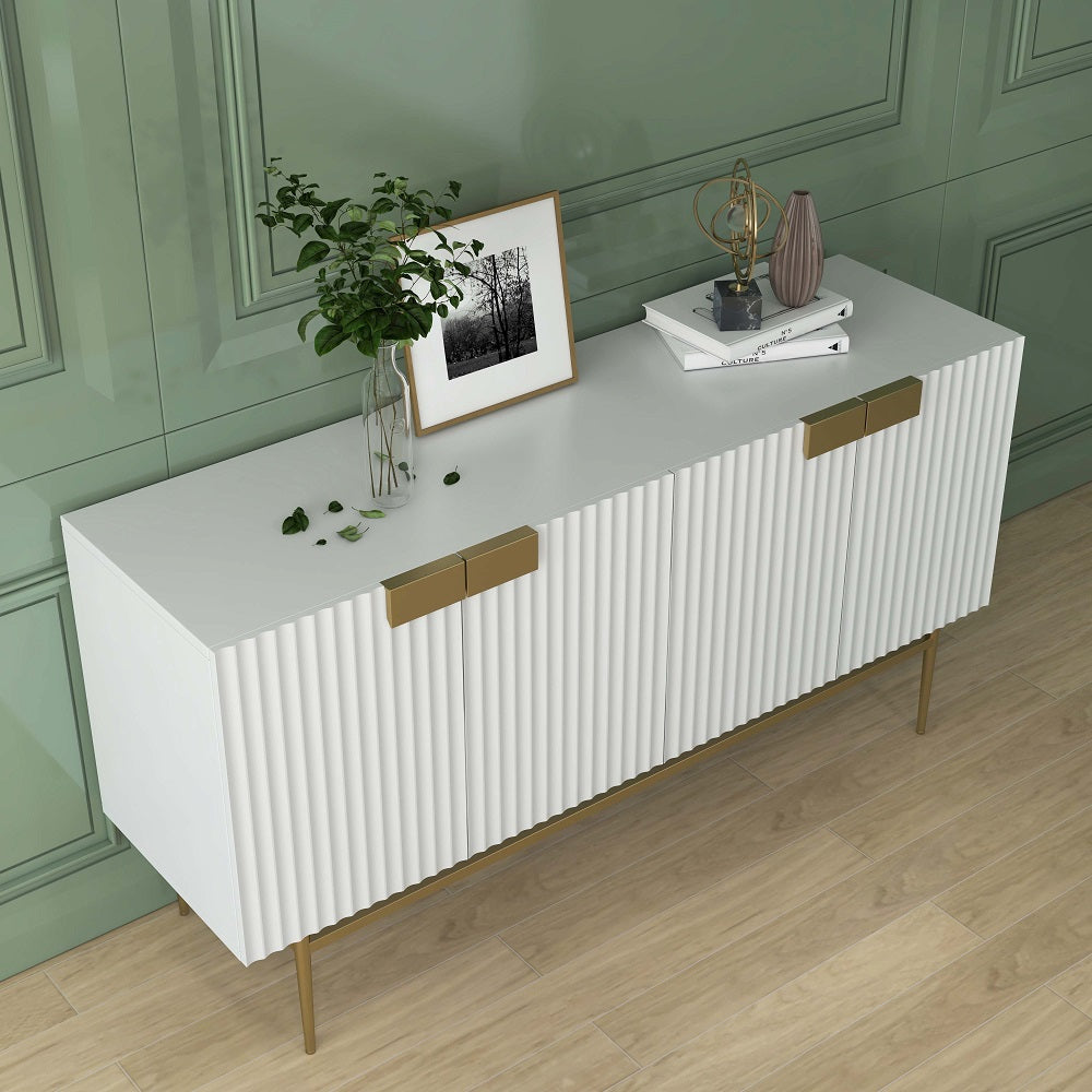 Twixer 1500mm White Sideboard Buffet with Doors Accent Cabinet with Storage 4 doors