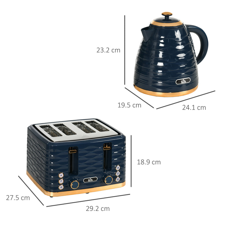 3000W 1.7L Rapid Boil Kettle & 4 Slice Toaster