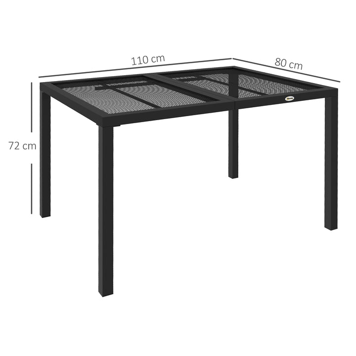 Steel Frame Garden Table with Metal Wire Top