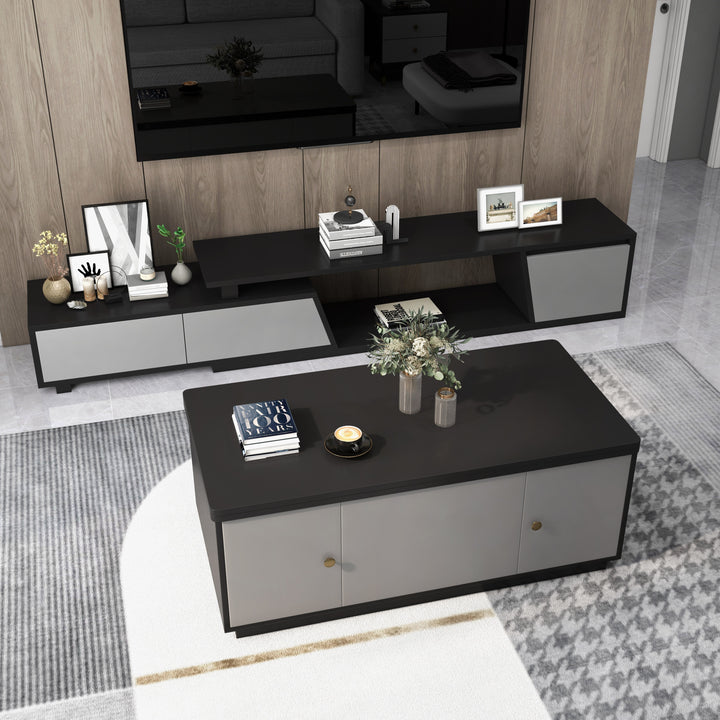 Modern Grey Multifunctional Rectanglular Lift-top Coffee Table with Storage