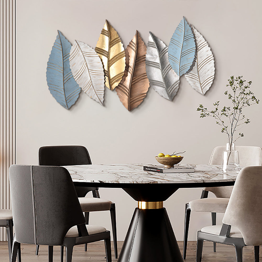 3D Modern Creative Leaves Wall Decor Metal Overlapping Accents