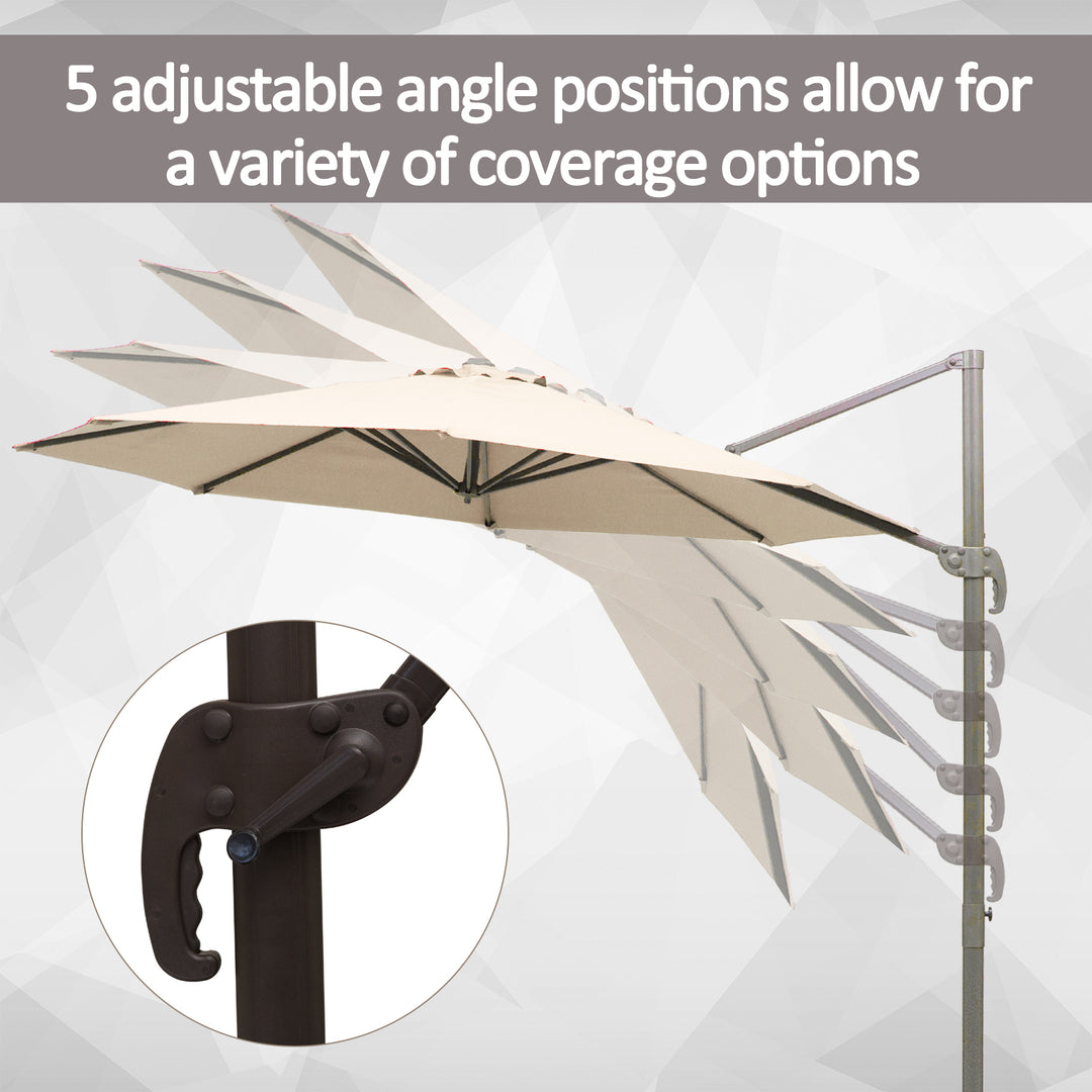 Banana Parasol 3M Cantilever Umbrella with Cross Base