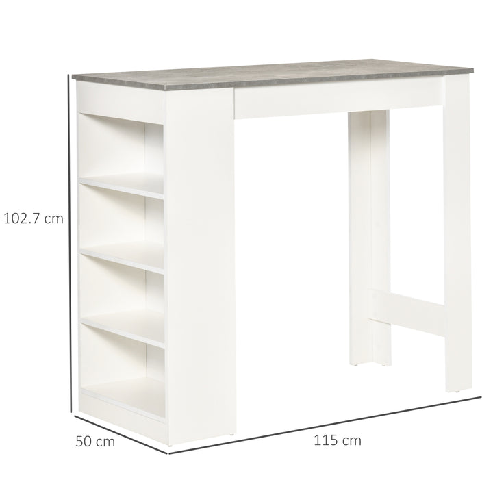 HOMCOM Bar Table with 4-Tier Storage Shelf