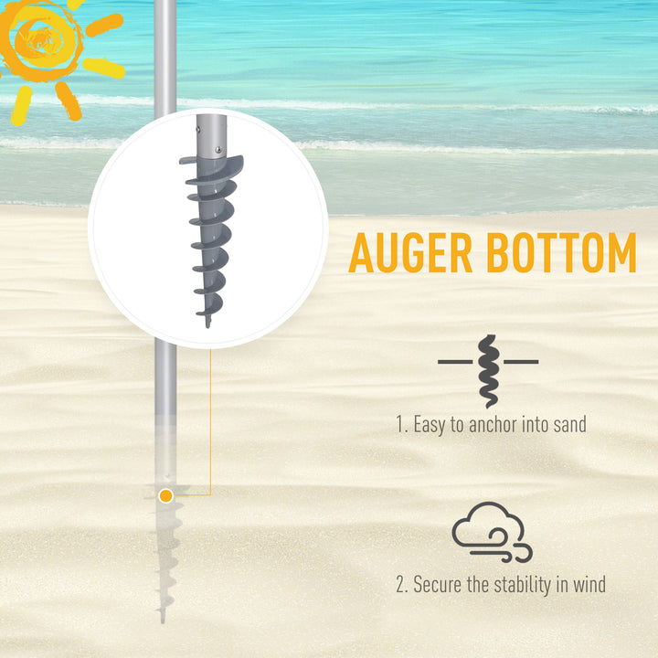 Waterproof Arc Beach Umbrella: 2.4m with Sand Anchor