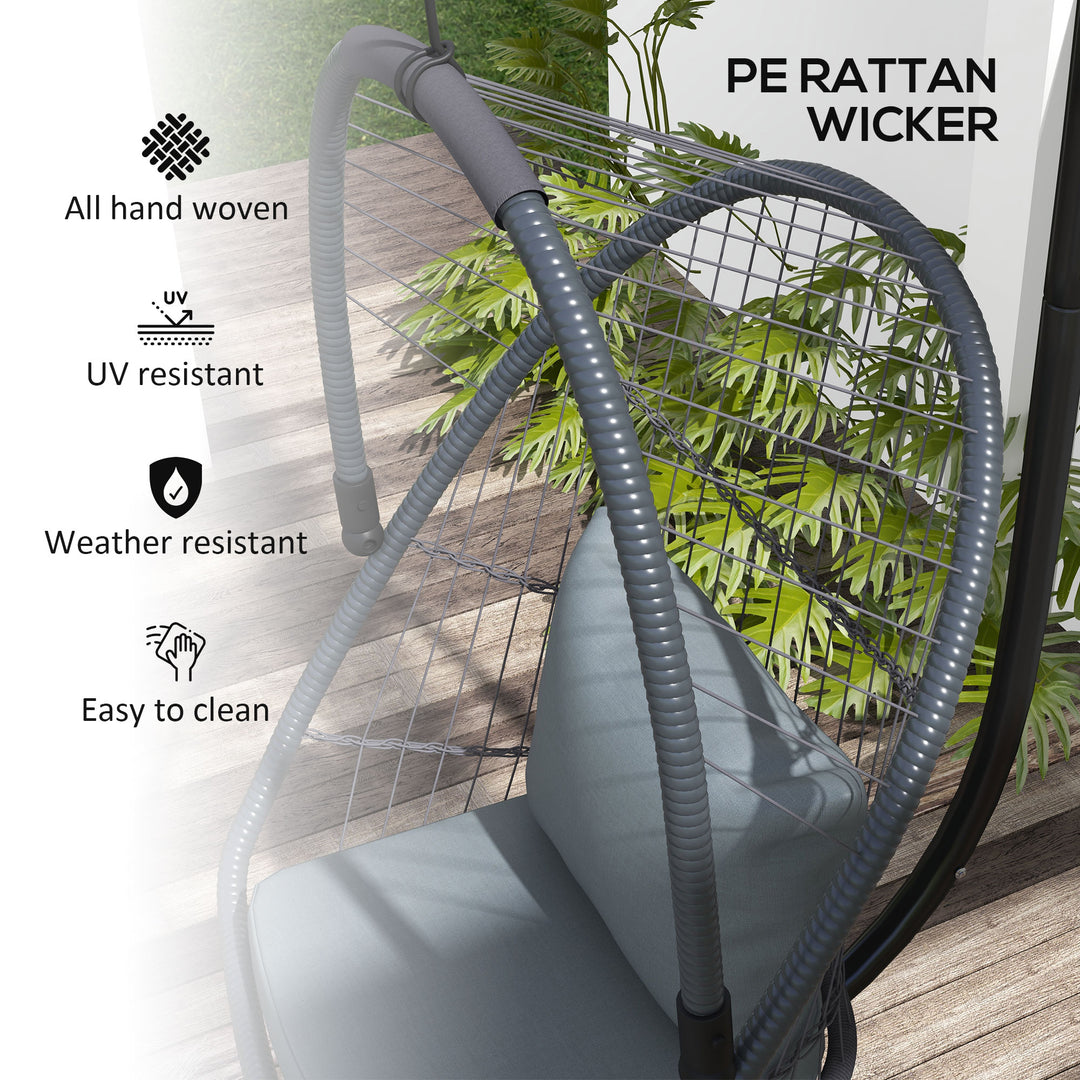 Outdoor PE Rattan Swing Chair with Cushion