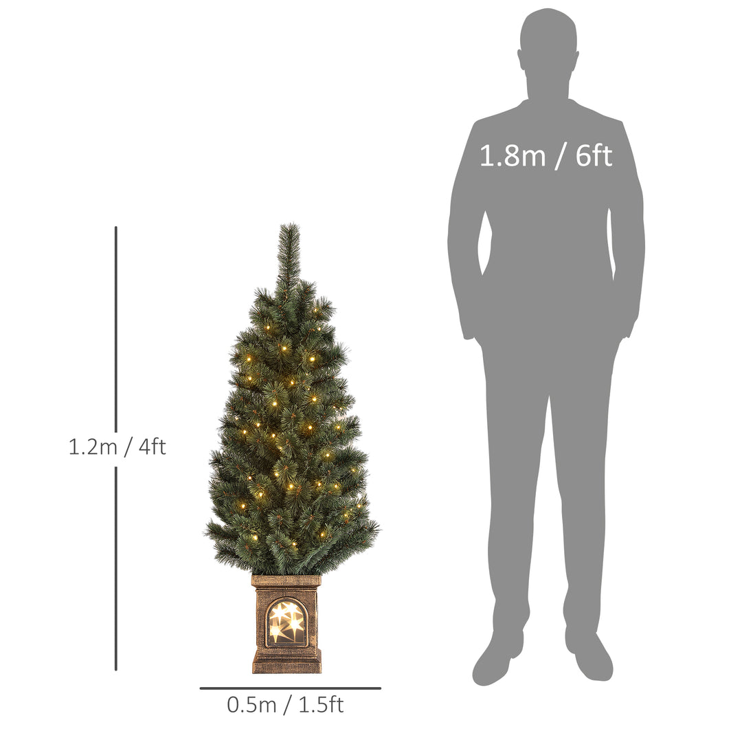 4ft Small Christmas Tree w/ 80 Warm White LED Lights