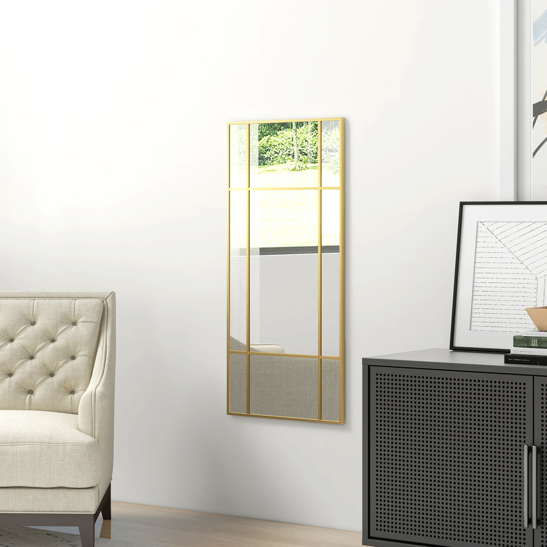 Rectangular Mirror Wall Decor with Gold Frame