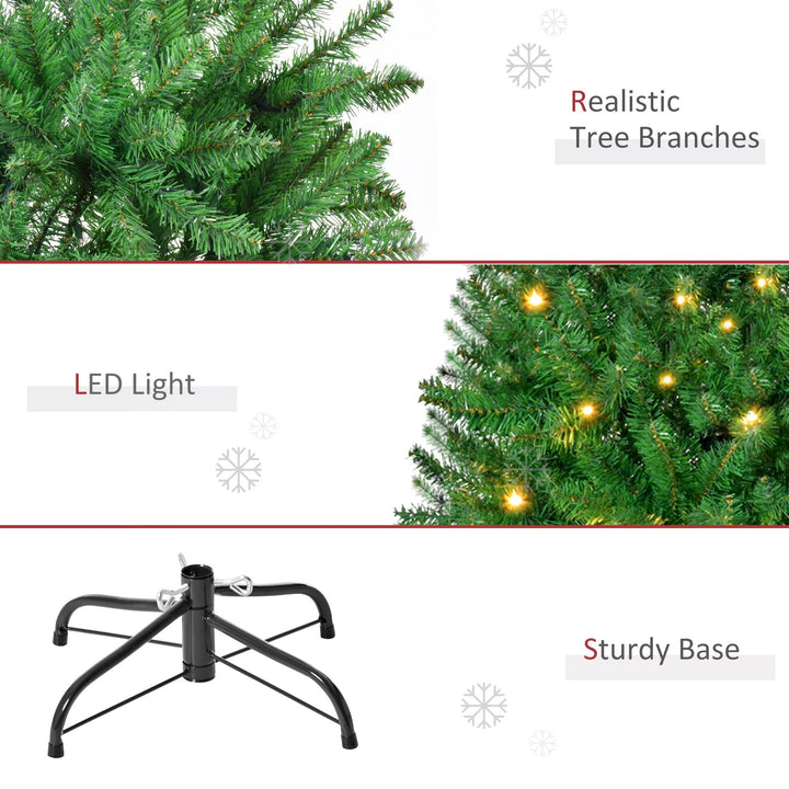 5ft Prelit Christmas Tree Artificial Tree Warm White LED Light Holiday Home Xmas Decoration