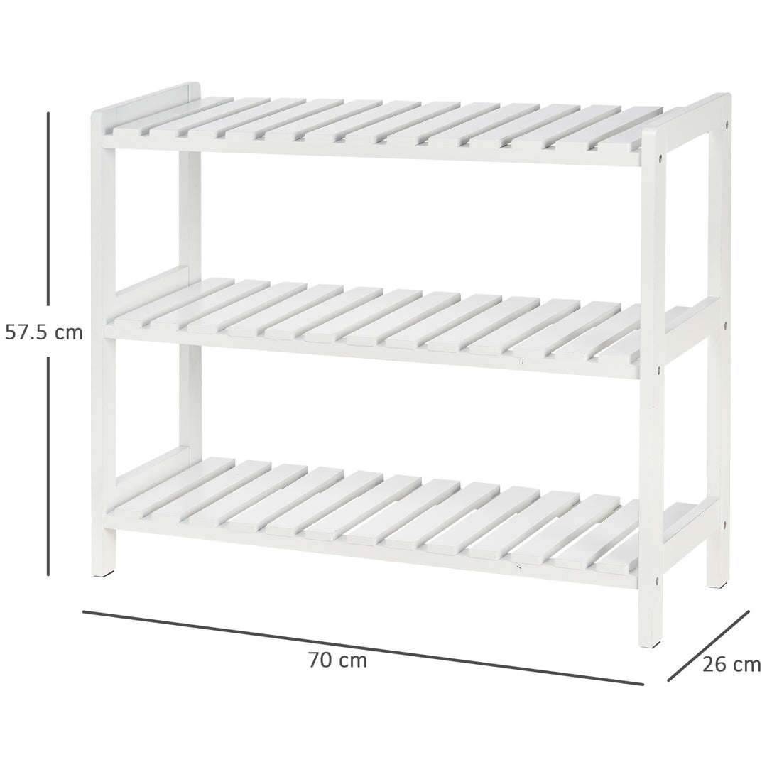 Shoe Sanctuary: 3-Tier Slatted Shoe Rack