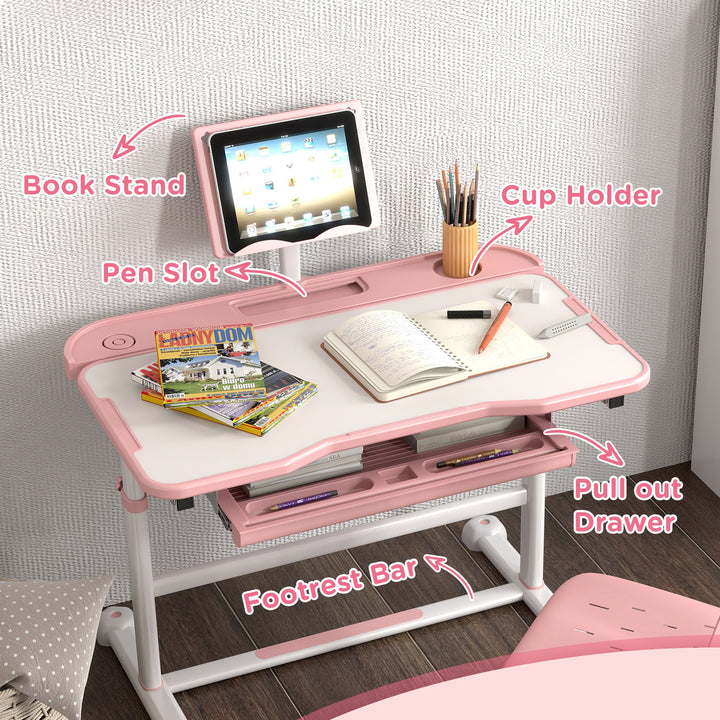 Height Adjustable Kids Desk and Chair Set