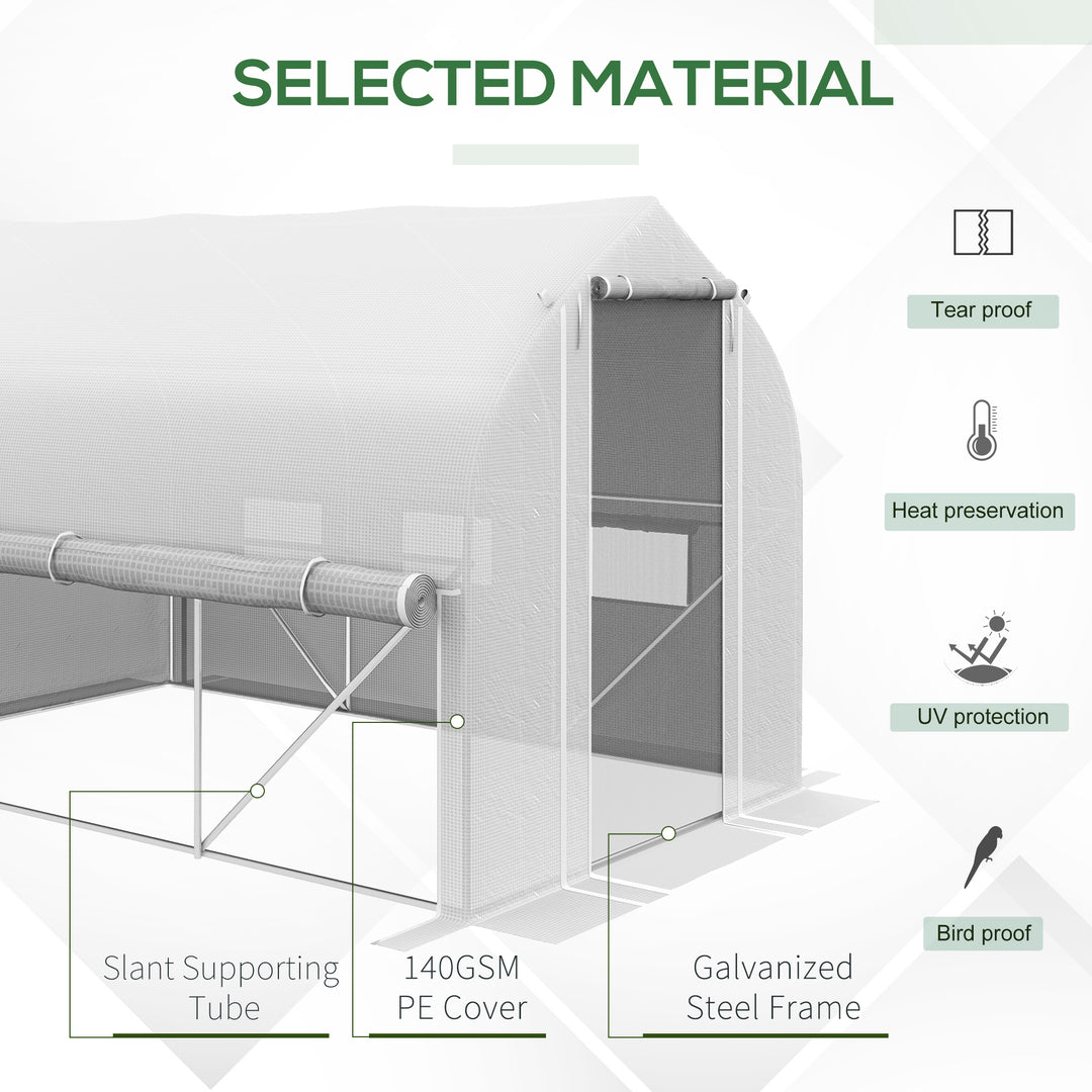 3 x 2m Walk-in Polytunnel Greenhouse