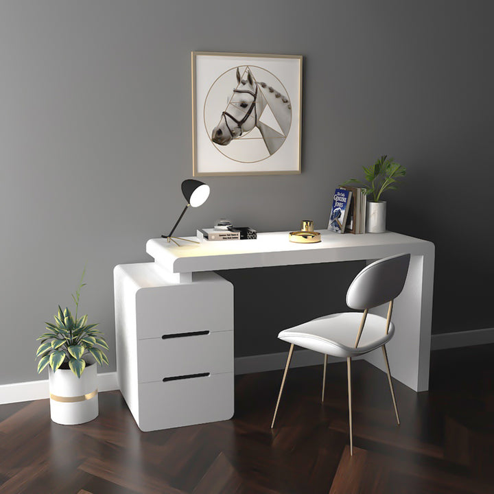 Mular White 3-Drawer Writing Desk with 3 Drawers Office Furniture (1200mm）