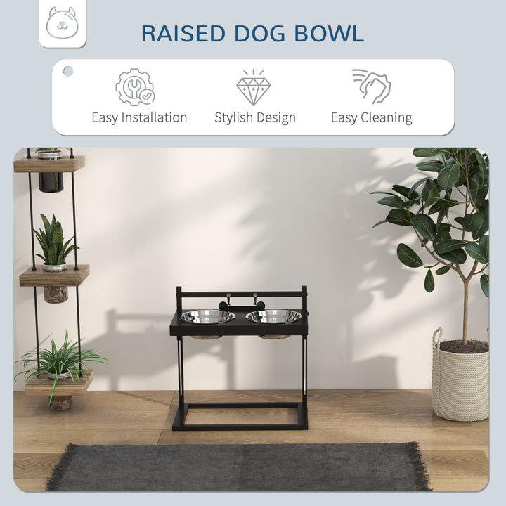 Elevated Dog Bowls with Adjustable Height Stand