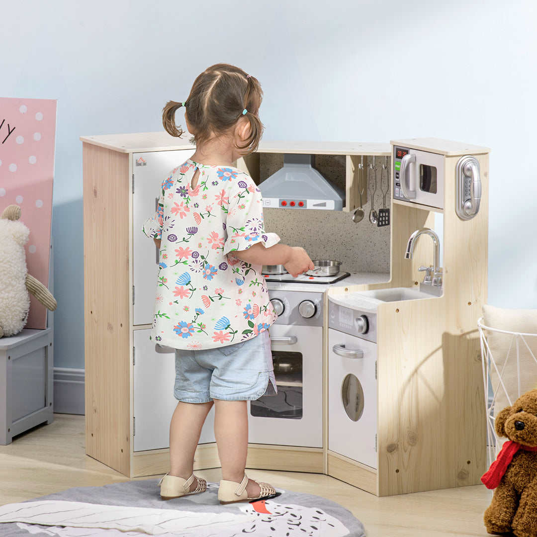 Interactive Wooden Play Kitchen for Children