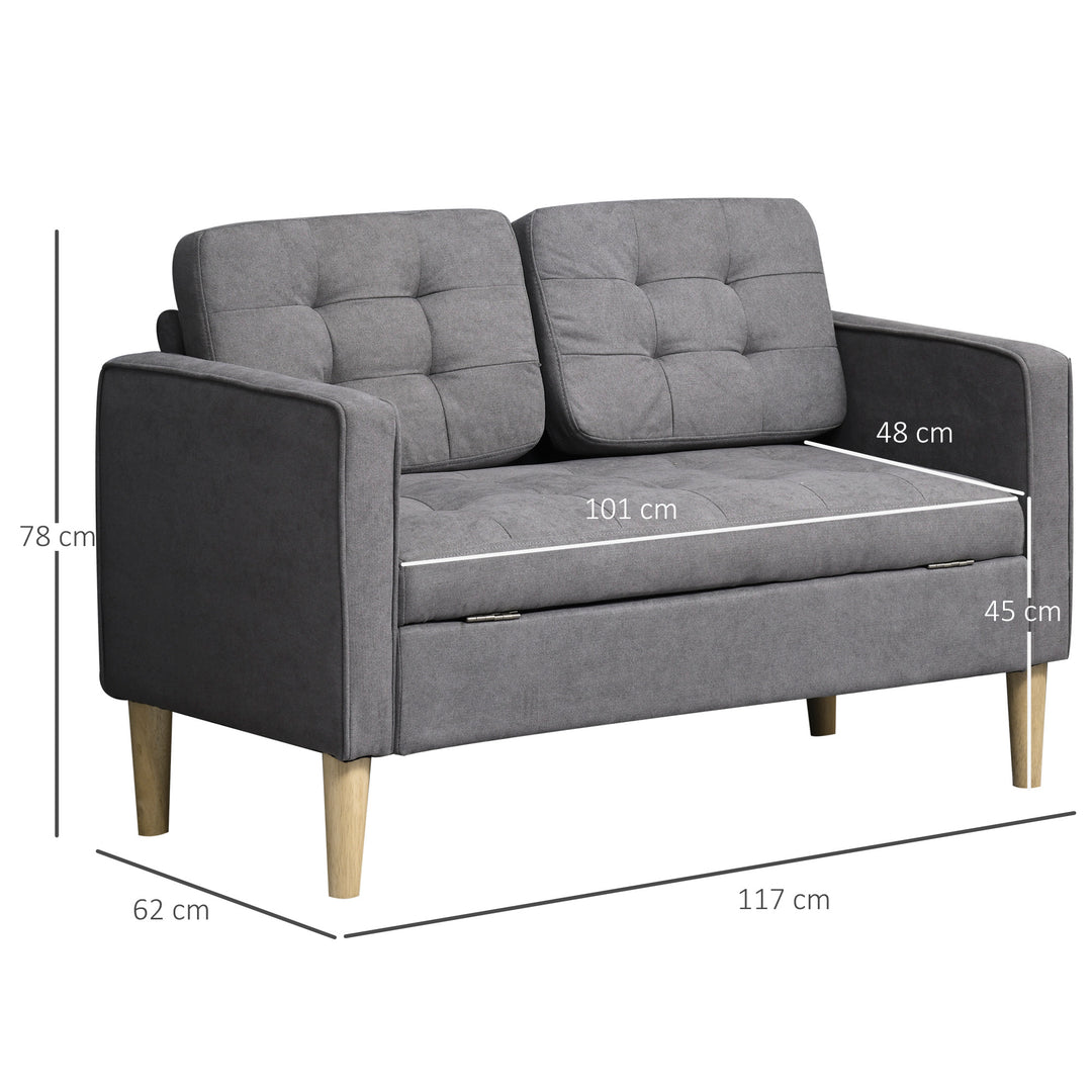 Modern 2 Seater Sofa with Hidden Storage