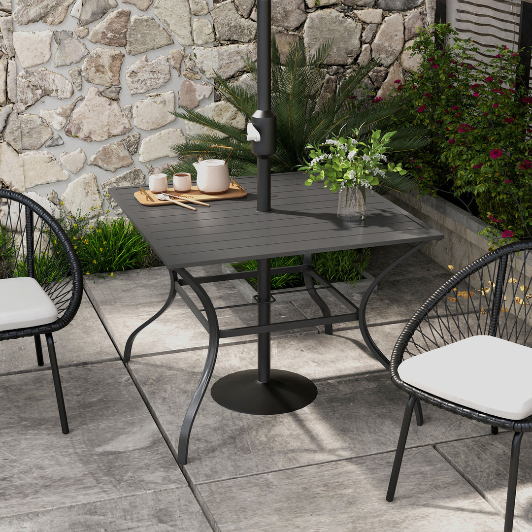 Outdoor Dining Table 94x94cm with Parasol Hole