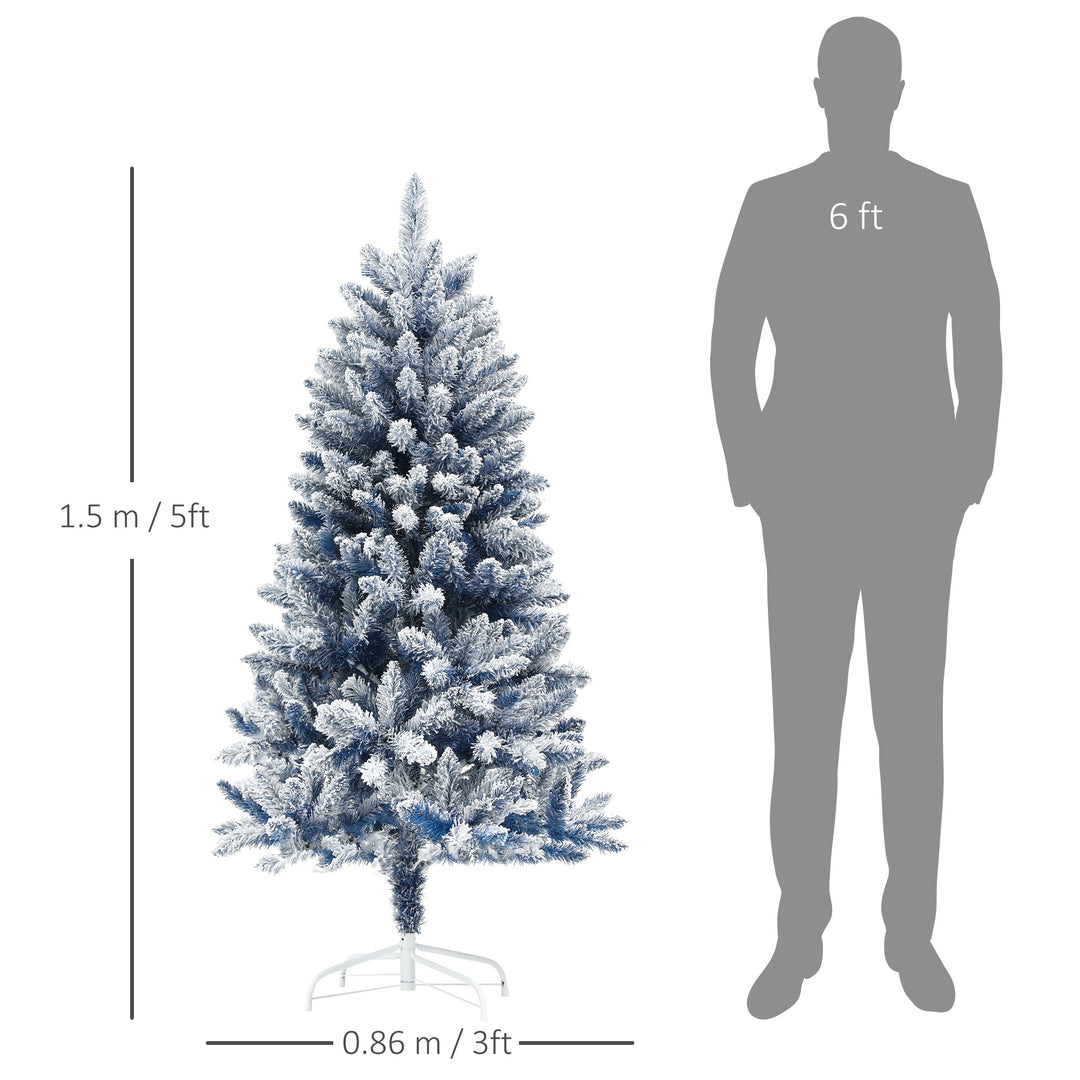 5ft Flocked Artificial Christmas Tree with 450 Snow Frosted Tips