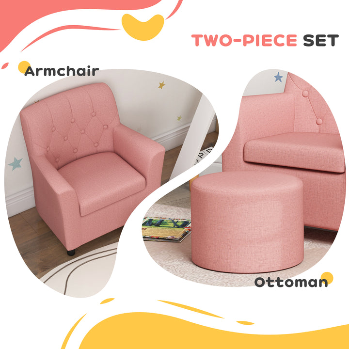 2PCs Kids Sofa Set with Footrest