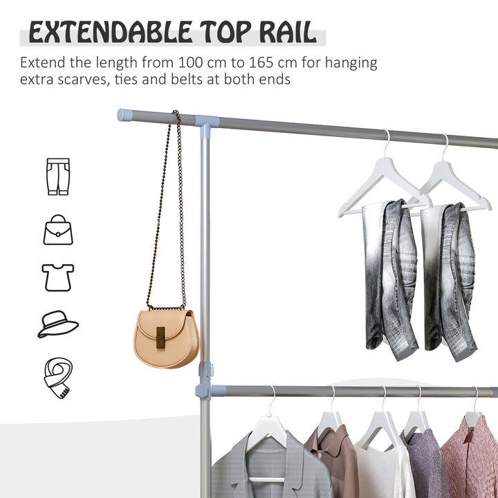 Heavy Duty Garment Rail Clothes Hanger on Wheels