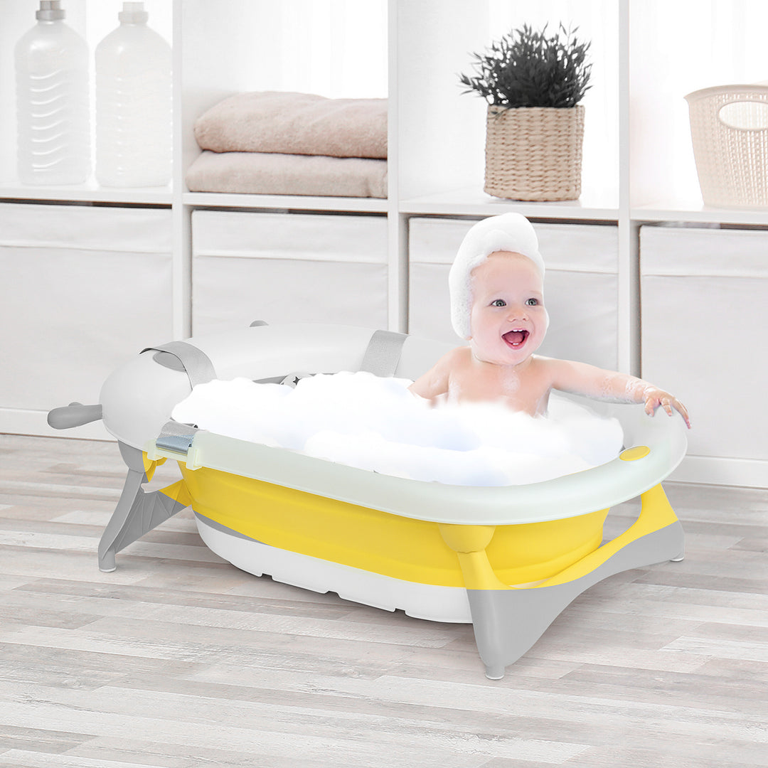 Foldable Baby Bath: Ergonomic Portable Design with Cushion