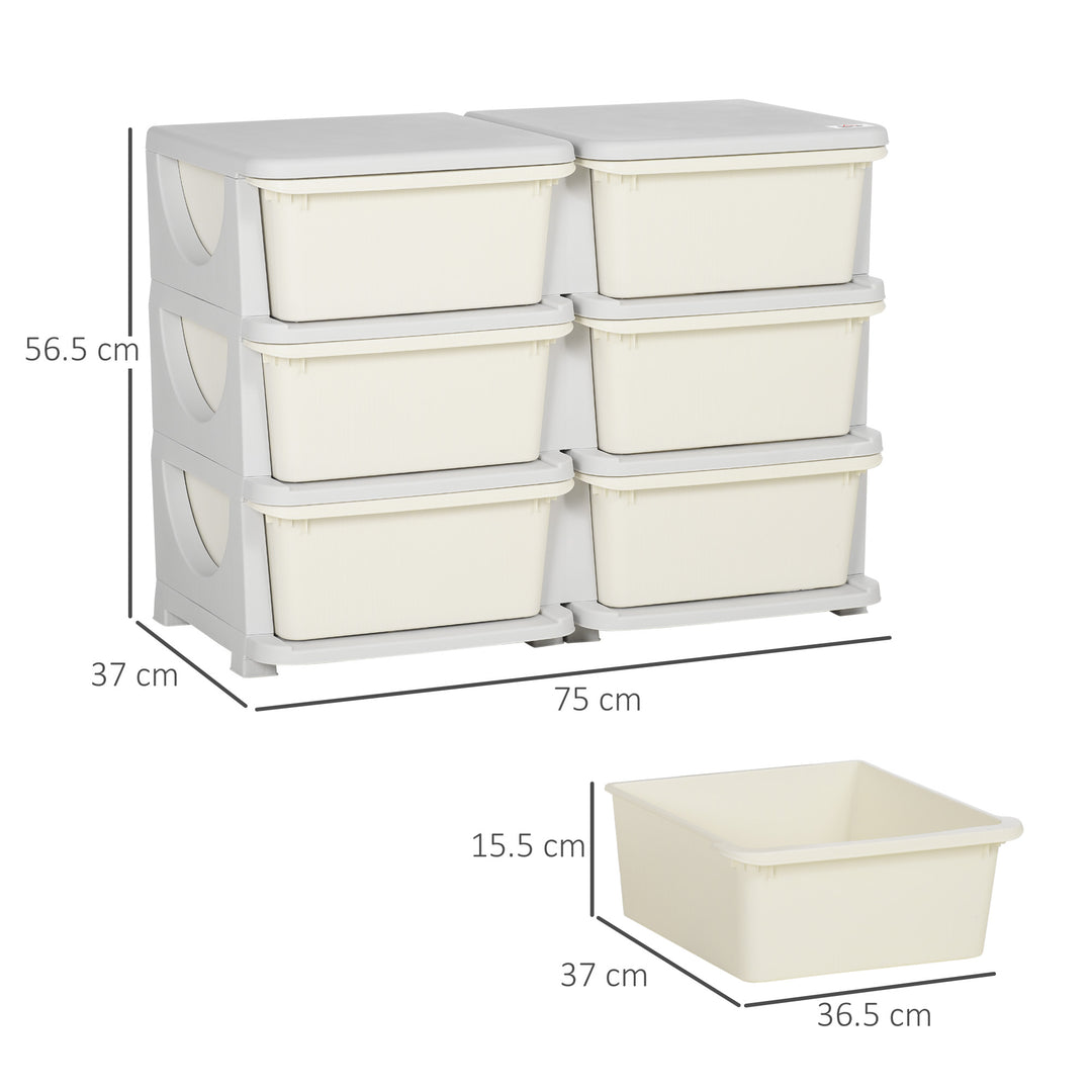 Kids Storage Units w/ 6 Drawers