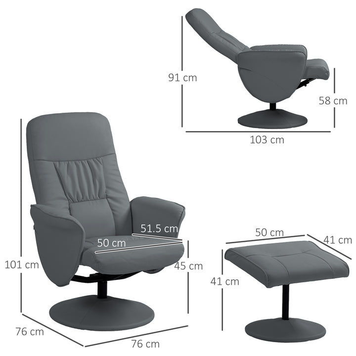 Swivel Recliner Chair with Footstool