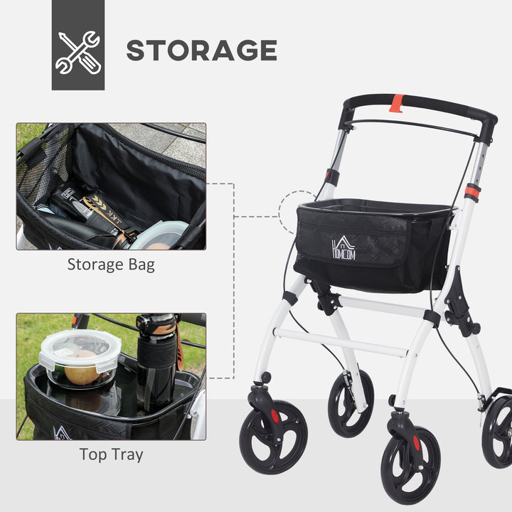 Folding Upright Rollator Walker with Lightweight Walking Frame