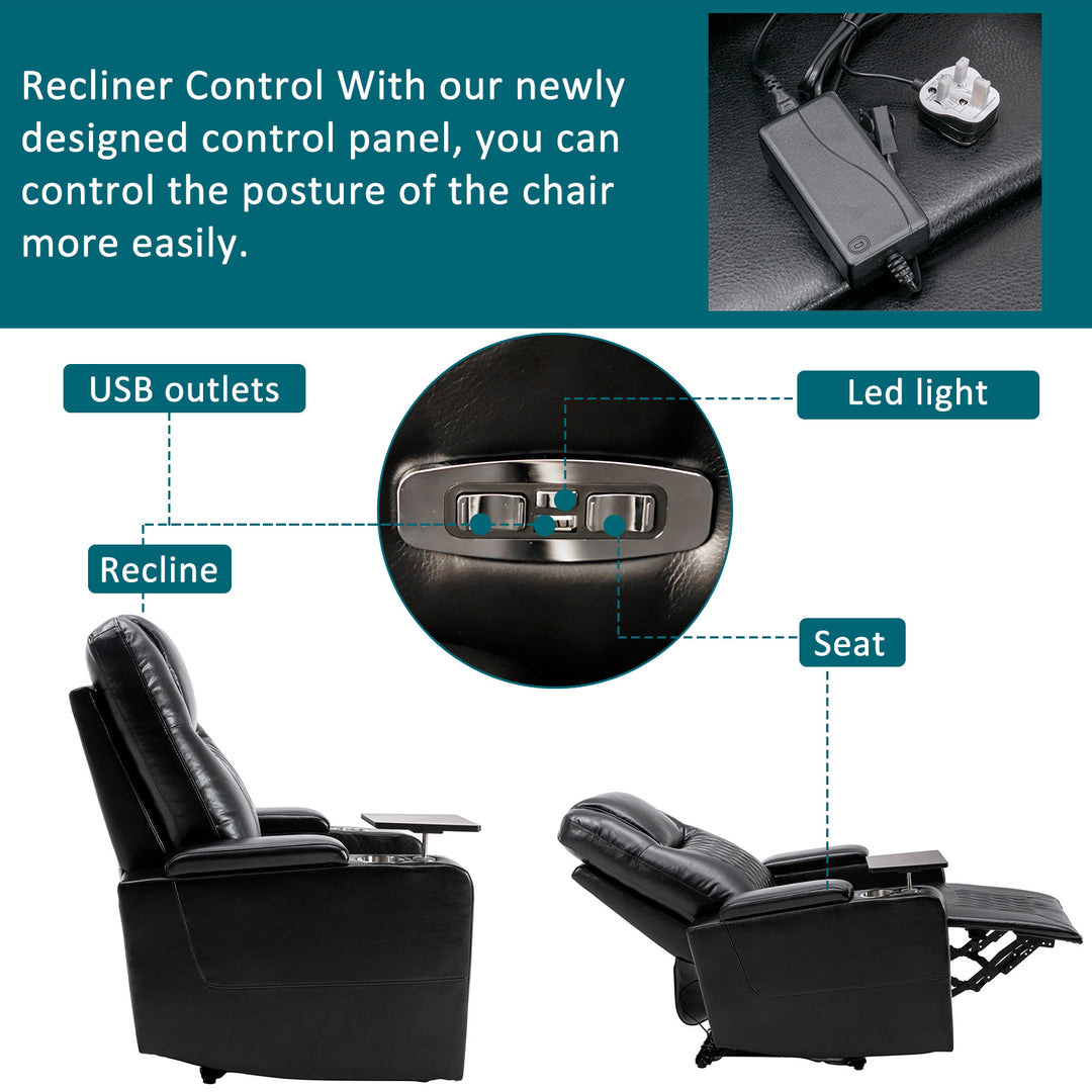 Electric Recliner Chair with Hand in-Arm Storage