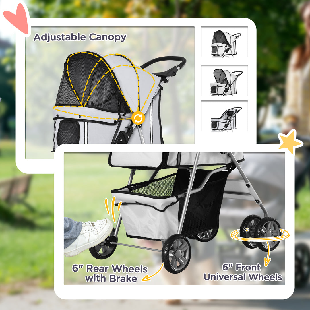 Pet Stroller for Pooches: Foldable Pushchair with Wheels