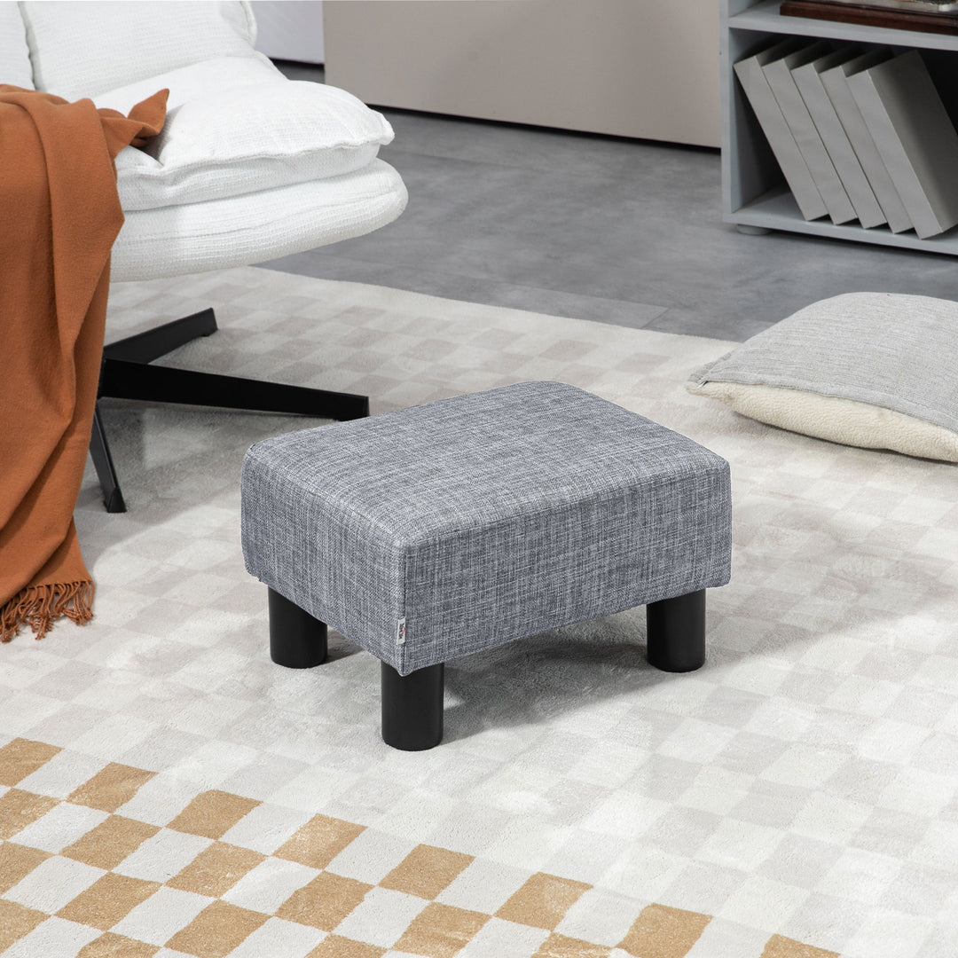 Linen Fabric Footstool Ottoman