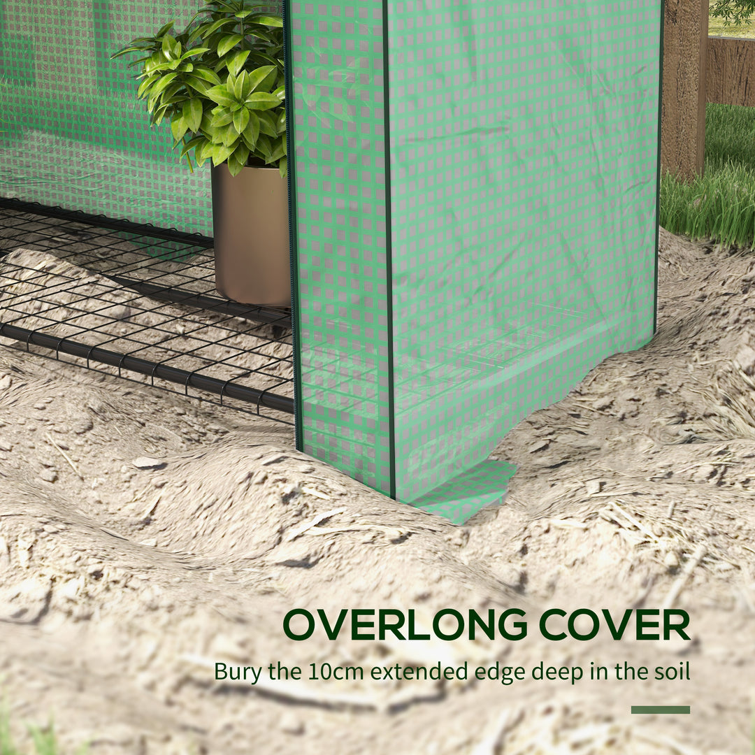 Portable Mini Greenhouse: 4 Tier with PE Reinforced Cover and Roll-up Door