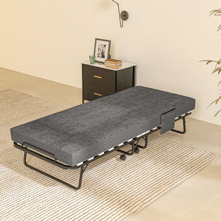 HOMCOM Folding Bed with Mattress