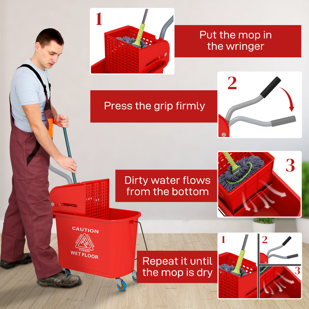 20L Mop Bucket with Wringer and Handle