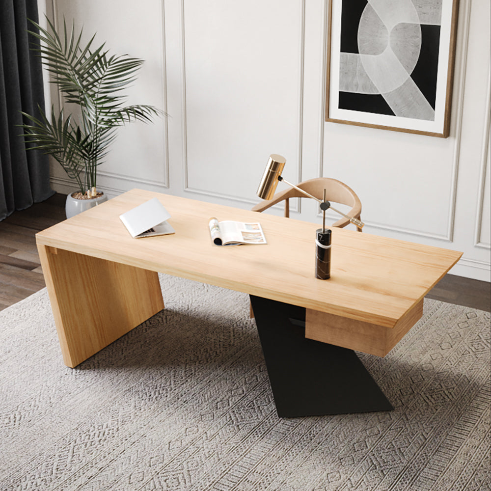 Cabstract Modern Natural Wood Office Desk Writing Desk with Drawer Computer Desk (1600mm)