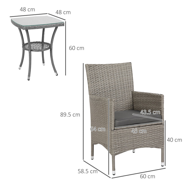 Three-Piece Rattan Bistro Set