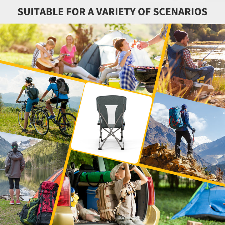 Folding Camp Chair Portable Chair w/ Cup Holder Holds up to 136kg Perfect for Camping