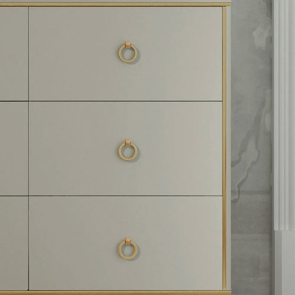 1600mm Contemporary 9-Drawer Champagne Bedroom Dresser for Storage in Gold