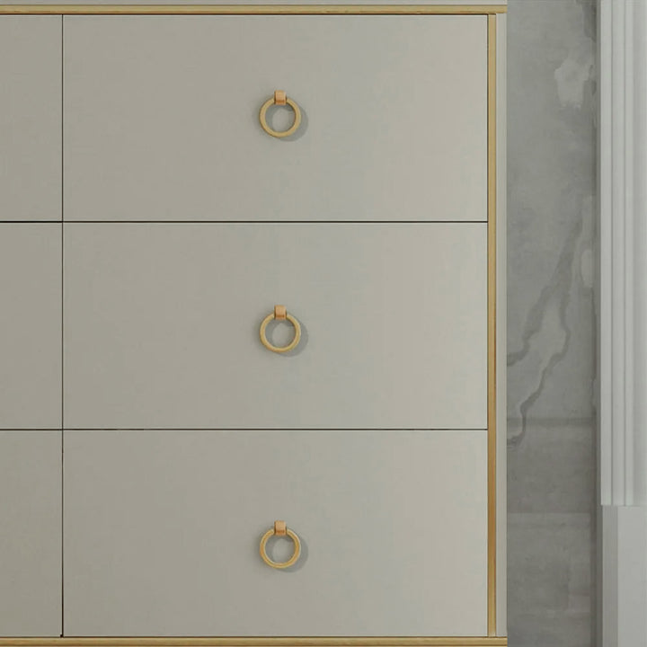 1600mm Contemporary 9-Drawer Champagne Bedroom Dresser for Storage in Gold