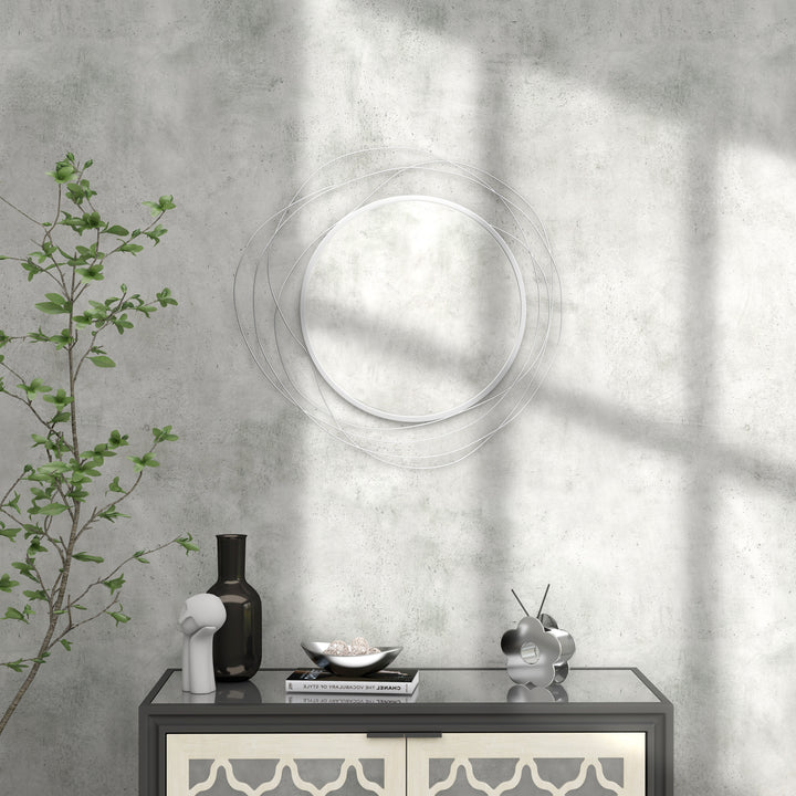 Abstract Metal Wire Wall Mirror